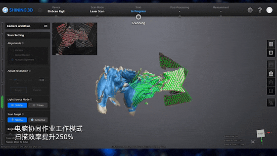 EinScan Rigil多功能无线一体式手持3D扫描仪不贴点激光扫描性能优化